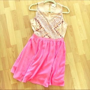 Pink & Cream Dress with Sparkle
