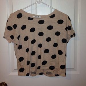 Pink polka dot cropped short