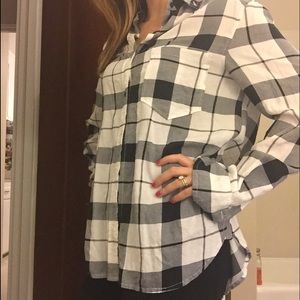 Black and white soft flannel