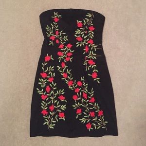 Guess Strapless Embroidered Dress