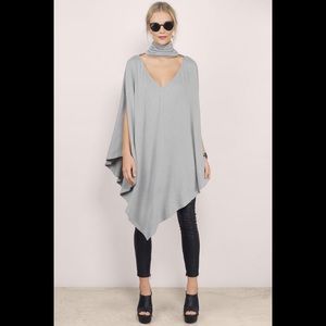 TOBI L WARMTH WITHIN GRAY PONCHO