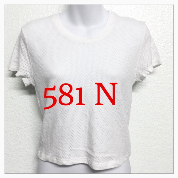 Brandy Melville John Galt White Mesh Mason Top NWT