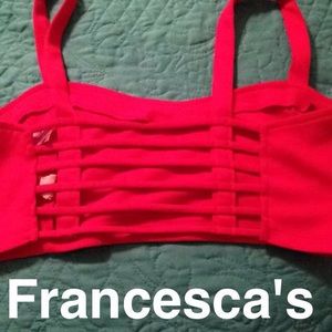 Red caged crop top Francesca's