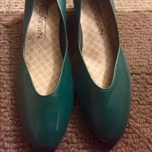 Vintage Green 1/2 heel flats