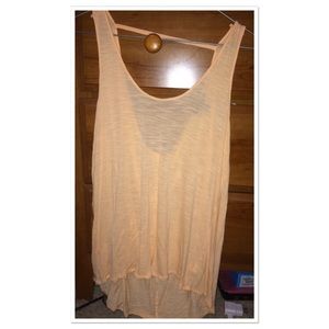 Peach high low and semi low back tank