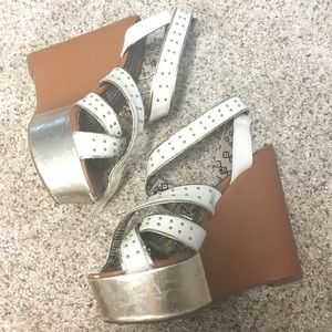 *DONATED*Jessica Simpson Studded Colorblock Wedge