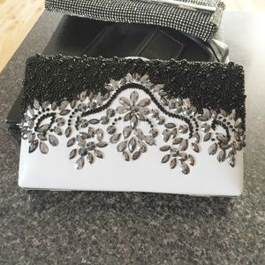 Black and white evening clutch
