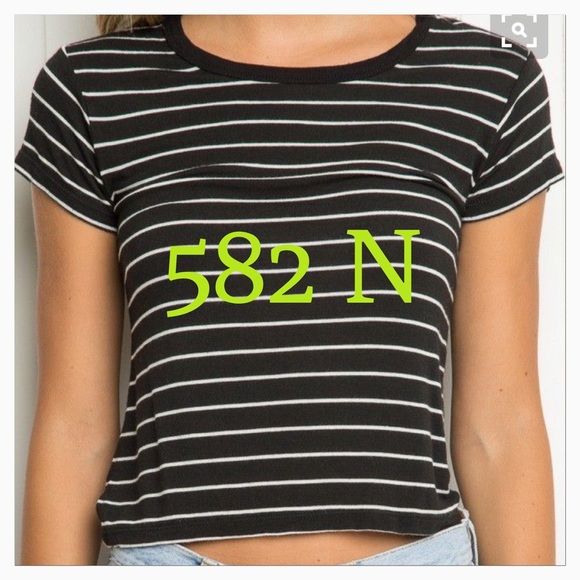 Brandy Melville Black Stripes Mason Top NWT