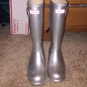 Metallic hunter boots