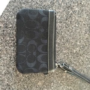 Coach black wristlet