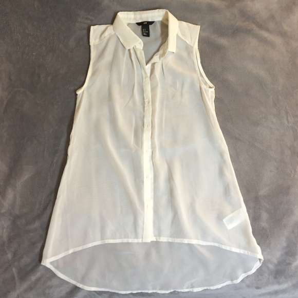 Sheer White Button Up - Picture 1 of 3