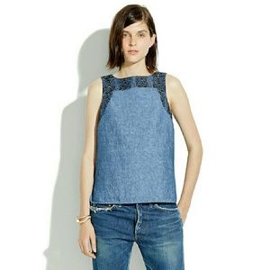 New Madewell blue sleeveless top