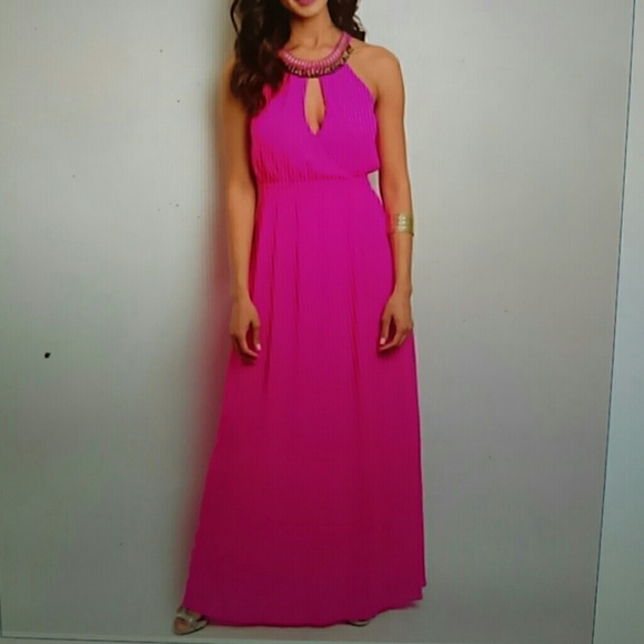 Fuchsia Sleeveless Maxi Dress - Picture 1 of 1