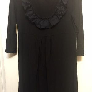 Black Jcrew Ruffle Collar Flower Dress