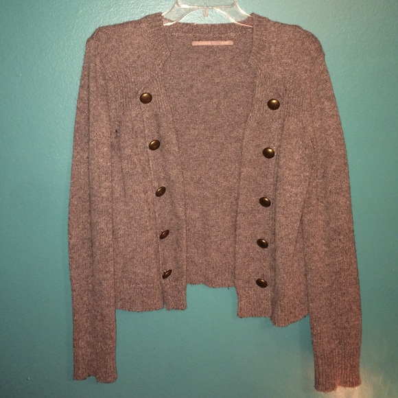 Rubbish: Gray Open Sweater with Buttons