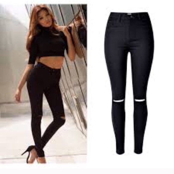 Black high waisted jeans