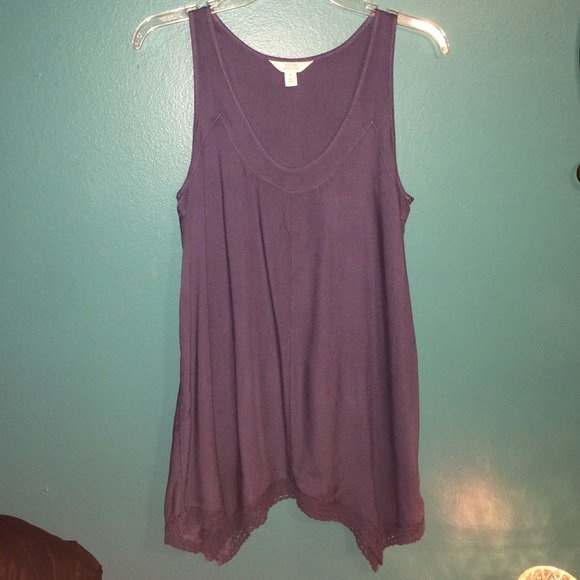 Charcoal Blue Tunic with Lace