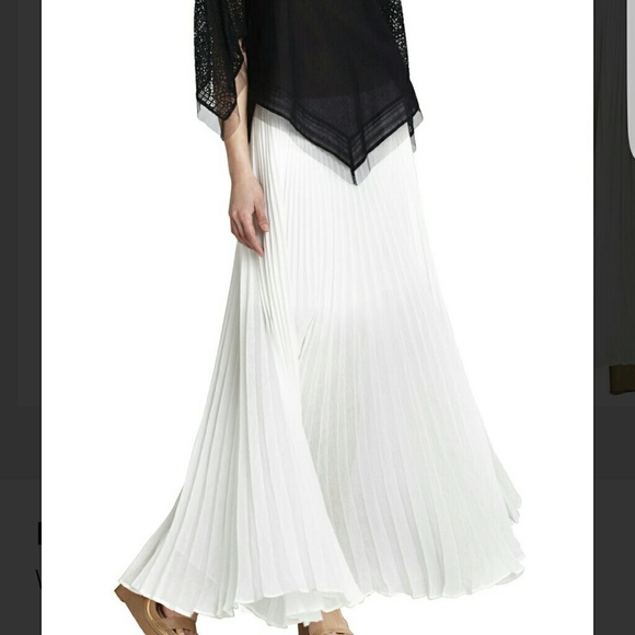 BCBG Max Azria long white gauze skirt M