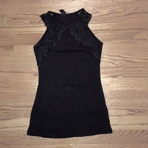 H&M black tank with lace detail