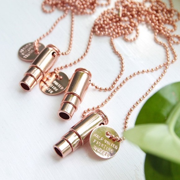 Fighting Hunger Bullet Necklace-Rose Gold - Picture 2 of 4