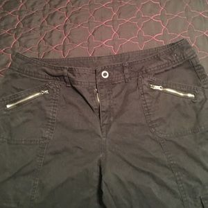 Black cargo cotton pants