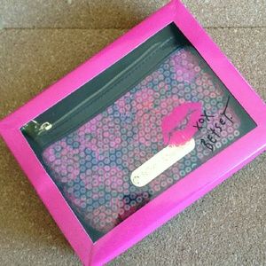 💋 Betsey Johnson Sequined zip Pouch BNIB BNWT