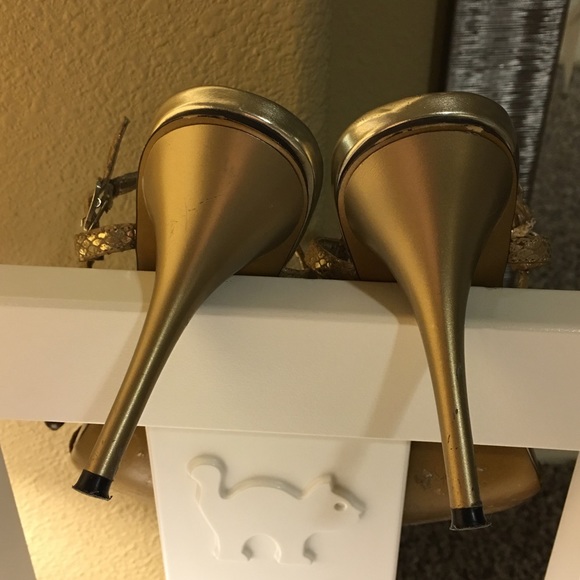 Mativi Gold high hills sandals size 38 euro - Picture 3 of 3