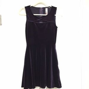 Mimi Chica Purple Velour Dress with Keyhole on Front