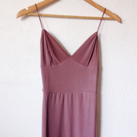 Mauve slinky bodycon midi dress - Picture 4 of 4