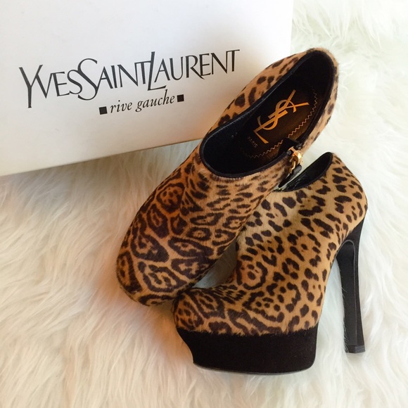 Yves Saint Laurent Leopard Pony Booties - Picture 2 of 4