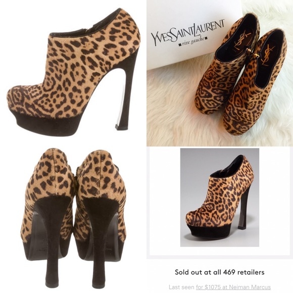 Yves Saint Laurent Leopard Pony Booties - Picture 4 of 4