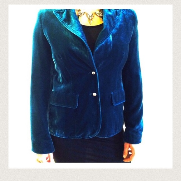 Jackets & Blazers - Sz.4/M Beautiful Turquoise Green Velvet jacket
