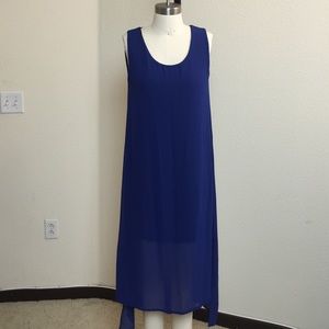New. Sleeveless solid chiffon dress