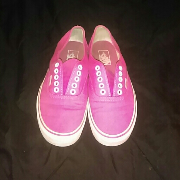 Pink vans no laces