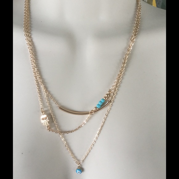 Hamsa evil eye moon necklace 2 hr sale - Picture 2 of 3