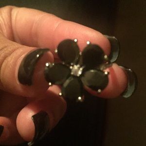 Black beautiful flower ring