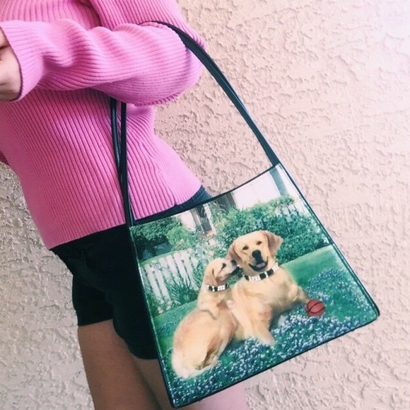 1990's bedazzled dog purse