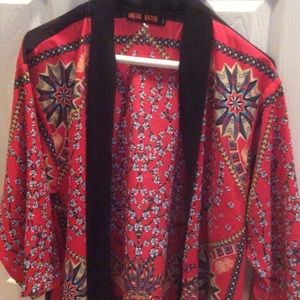 Red ethnic kimono