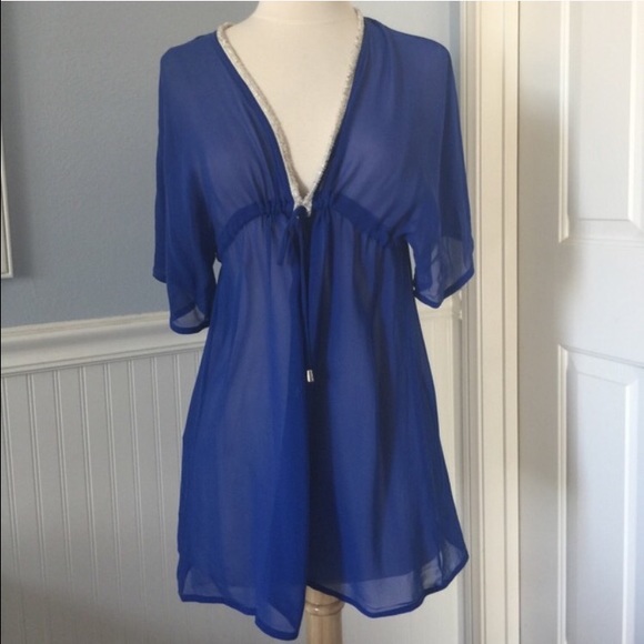 Sexy blue swim coverup by Wynn Hotel
