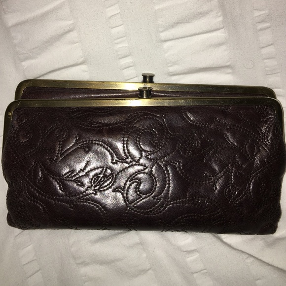 HOBO Handbags - Hobo brown embroidered wallet.