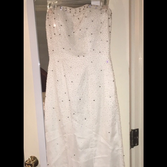 White Beaded Cocktail Dress