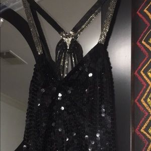 Black Sequined Cocktail Dress