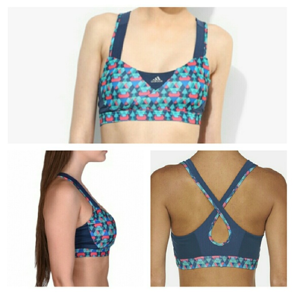 Adidas printed padded sports bra