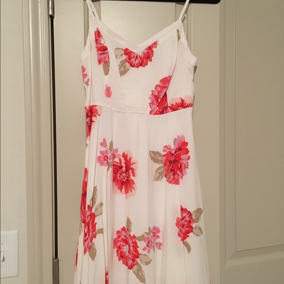 Old Navy White/Pink Floral Cami Dress XS