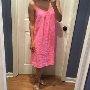 NWT Jcrew pink linen dress size small scoop neck