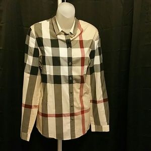 Burberry nova check button down shirt