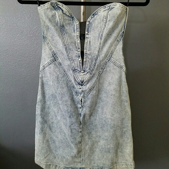 Insight denim strapless dress