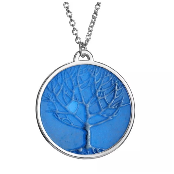 ED33 Glow In The Dark Tree Of Life Silver Necklace - Picture 3 of 4