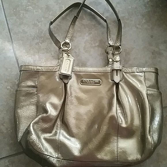 Gold coach handbag