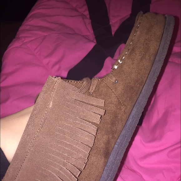 Not a very good picture. American Eagle Moccasins.